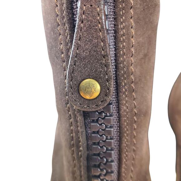 Gucci Brown Suede Heeled Ankle Boots Lined W/ Monoglian Lamb Fur - 36.5 - Picture 5 of 8